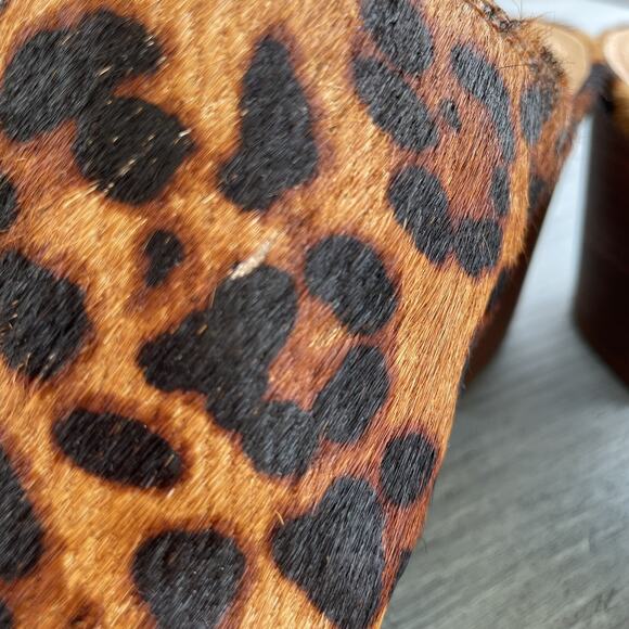 Madewell HARPER MULE Shoe Women’s Size 8 Leopard Calf Hair Stacked 3” Block Heel - Picture 10 of 12